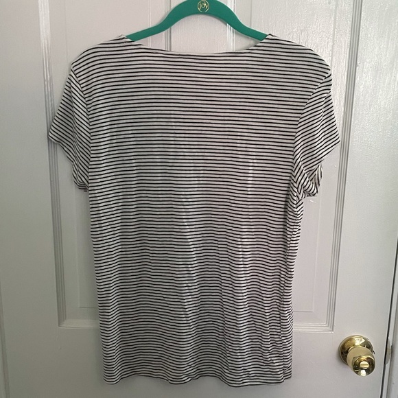 XL Rachel Zoe Black & White Striped T-Shirt - Picture 3 of 3